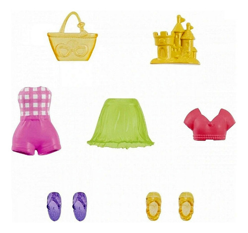 Conjunto Mini Boneca Colecionável Menina Morena Negra Shani - Pacote Pequeno Fashion De Moda - Acompanha Acessórios E Roupas Roupinhas Praia Piscina Verão - Amiga Da Polly Pocket - Mattel Brinquedos
