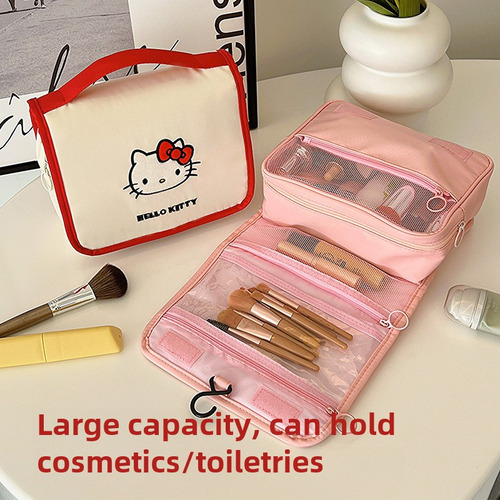 Elegante Bolsa De Maquillaje De Viaje Impermeable Con Gancho