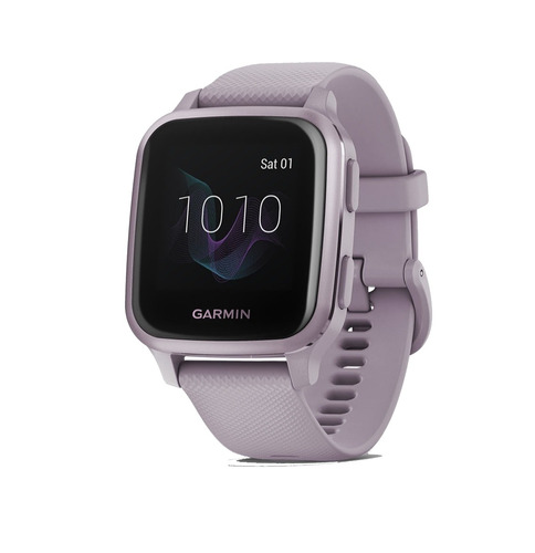 Smartband Garmin Venu Venu Sq 1.3" caja 40mm de polímero reforzado con fibra orchid, malla orchid de silicona y bisel metallic orchid de aluminio anodizado