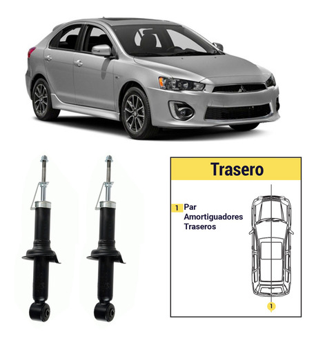 Par Amortiguadores Traseros Mitsubishi Lancer 2010/2014