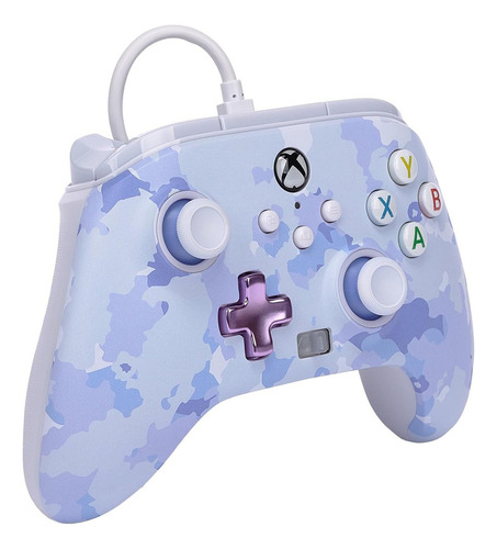 Joystick Xbox One Y Xbox Series Con Cable Power A Macrotec Color Camuflado Púrpura
