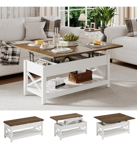 Choochoo Farmhouse Mesa De Centro Convertible Multifunción