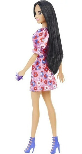 Muñeca Barbie Fashionista Con Cabello Negro Y Largo