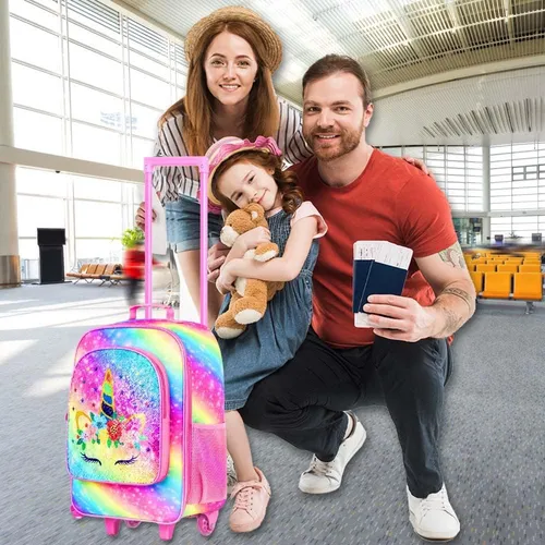 Maleta Para Niños Para Niñas, Equipaje De Viaje Con Ruedas D