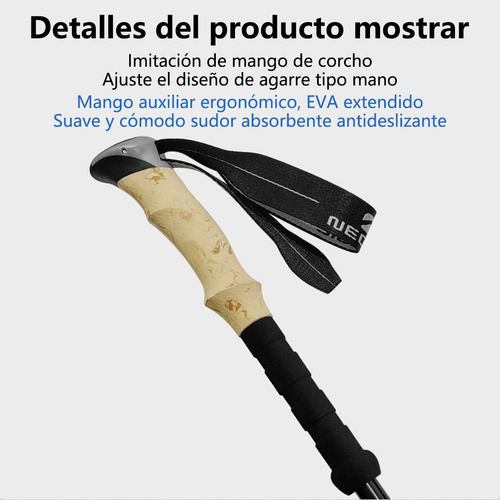 Bastones De Senderismo Ajustables Aluminio Plegables 2 Pzas
