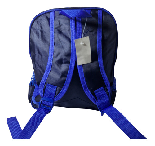 Mochila Escolar Estampado Balón En 3 D, Luces Led Preescolar Azul Liso
