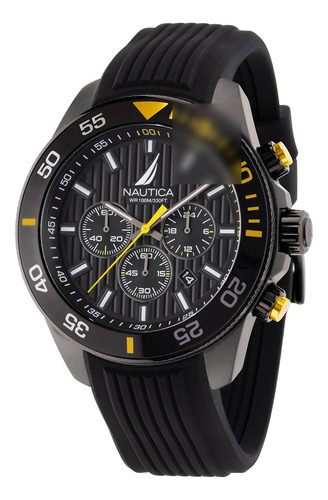 Reloj De Hombre Con Correa De Silicona Negra Estilo Moderno