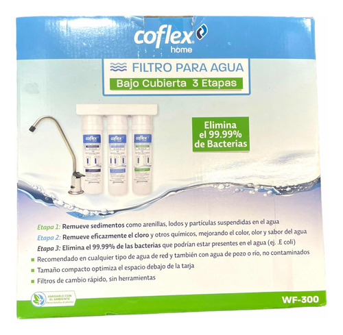 Filtro Agua Coflex 3 Etapas Bajo Cubierta Wf300 Con Grifo