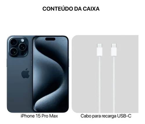 Apple Iphone 15 Pro Max 256gb Azul 5g Original Envio Rápido (Novo