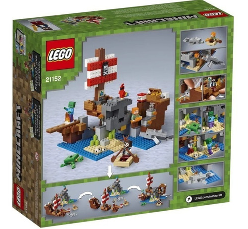 Imagem 5 de 7 de Lego Minecraft A Aventura Do Barco Pirata 386 Peças 21152