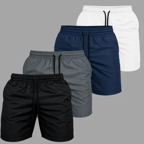 Kit 4 Short Praia Masculino Bermuda Tactel Verão Academia
