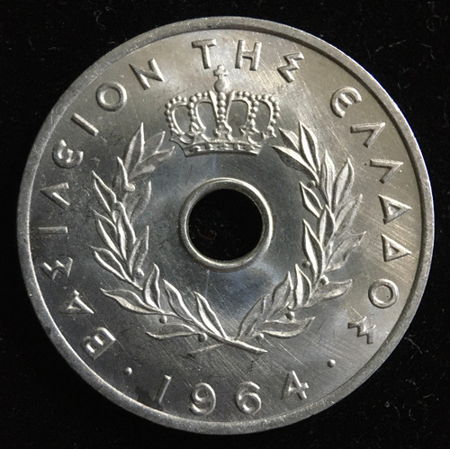 Grecia, 20 Lepta, 1964. Pablo I. Sin Circular