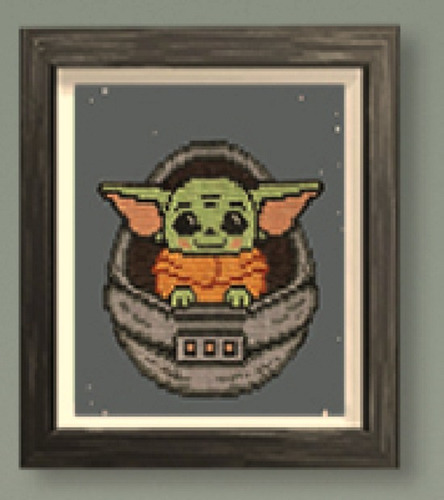  Pintura Baby Yoda Star Wars Diamante 5d Pto Cruz Stock!