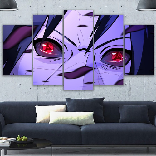 Set 5 Cuadros Canvas Madara Mangekyou Sharingan 150x80cm 