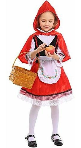 Disfraz De Caperucita Roja Para Niñas, Niños, Halloween, Cos