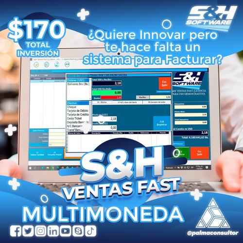 Imagen 5 de 5 de S&h Software Ventas Fast Multimonedas