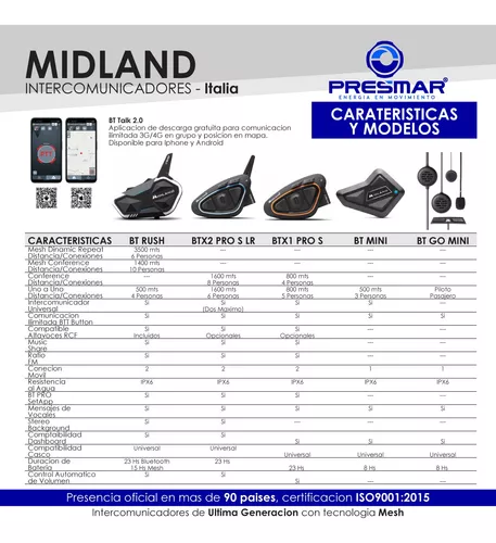 Midland BT Next Conference, intercom moto Bluetooth para grupos