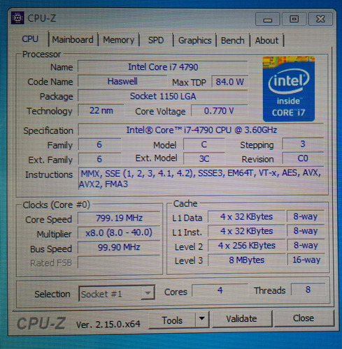 Combo Actualización Intel I7 4790 Marrón Oscuro (Usado)