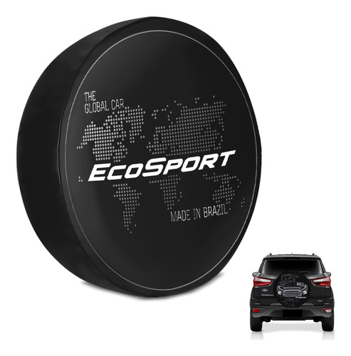 Capa Estepe Ecosport 2003 2004 2005 2006 2007 2008 2009 2010 2011 2012 2013 2014 2015 2016 2017 2018 Global Car Cadeado