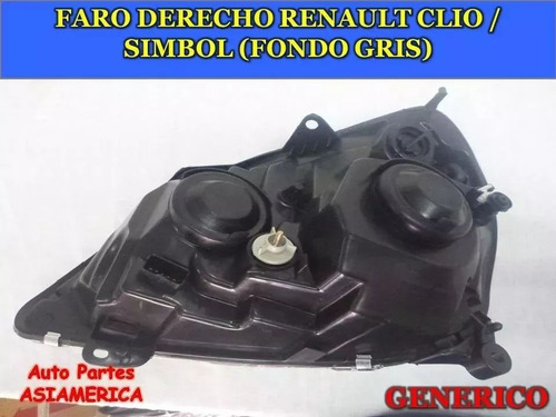 Faro Derecho Renault Clio Symbol Fondo Gris (manual)
