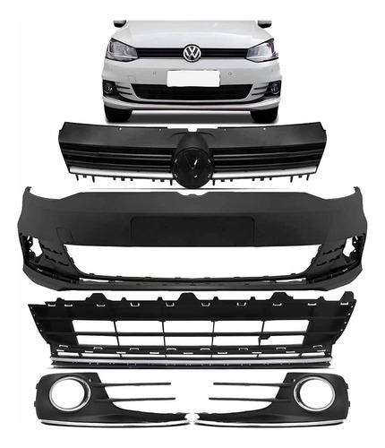 Kit Parachoque + Grades Com Furo Prata Fox 2015 2016 A 2020