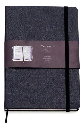 Caderneta Cicero Classica Pautado 14x21 Preto Cor Estampado