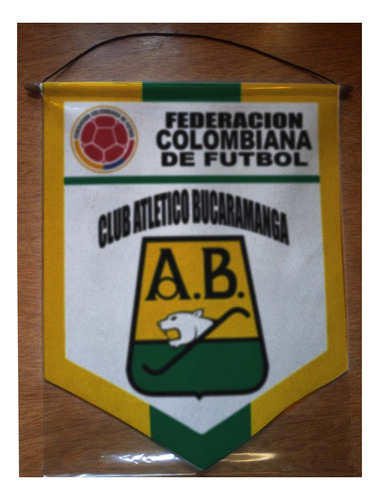 Banderin Paño 40cm Colombia Atletico Bucaramanga