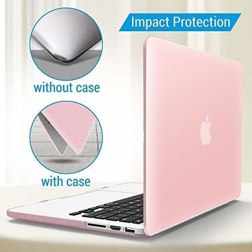 Soft Touch Hard Case Shell Cover with Keyboard Cover for Apple MacBook Pro 13 with Retina Display A1425 1502 Rose Quartz IBENZER MacBook Pro 13 Inch Case 2012-2015 MMP13R-01RQ+1 N