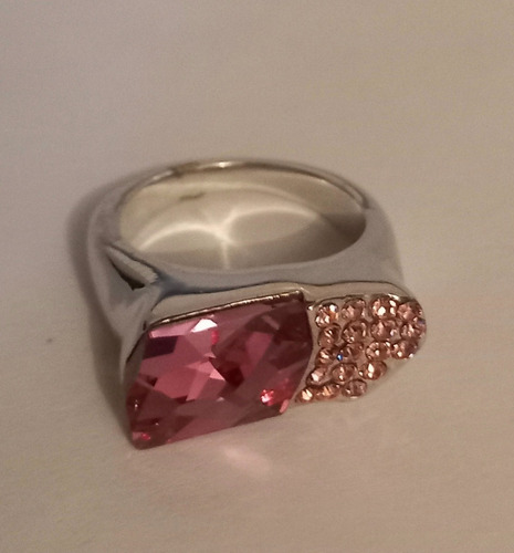 Anillo Cristal Rosa Austriaco Paquete 12 Pzs Para Vta Mayore