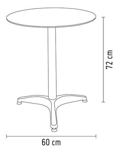 Imagen 3 de 3 de Mesa Redonda Vidrio 60x72 Cm