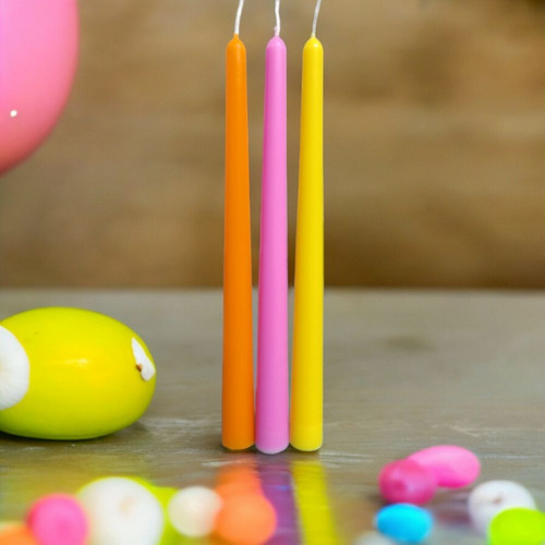 Vela Para Castiçal Palito Grande 26cm Kit 10 Unidades
