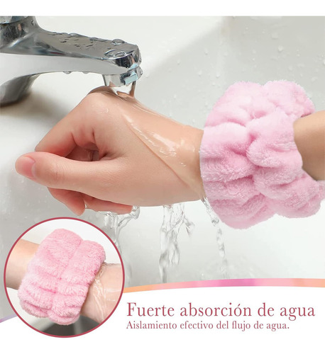 Kit 6pzs Diademas Para Maquillaje Y Muñequeras Skincare Spa
