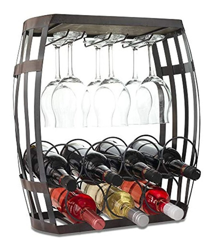 Made Easy Kit Soporte Para Botellas De Vino Y Copas, Metal Y