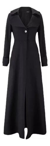Cortavientos De Mujer Extralargo Slim Fit Con Un Botón