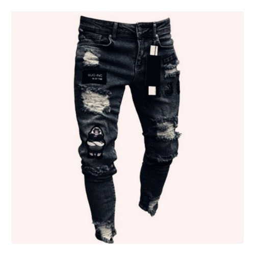 Jeans De Pareja Rasgados De Hip Hop Casual De Moda