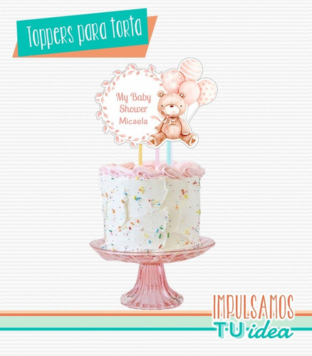 Baby Shower Nena, Bautismo Topper Para Torta Imprimible