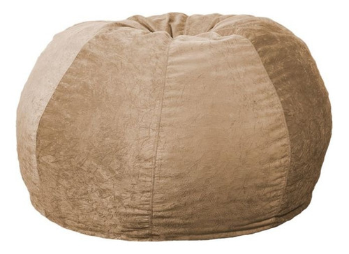 Puff Maçã Suede 110cmx115cmx95cm Confort Com Flocos Isopor Cor Bege