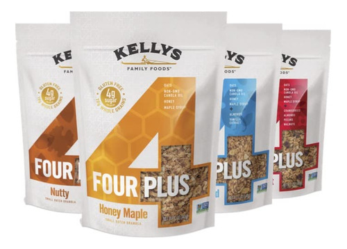 Kelly's Four Plus Granola (paquete Variado) Cereal De Granol