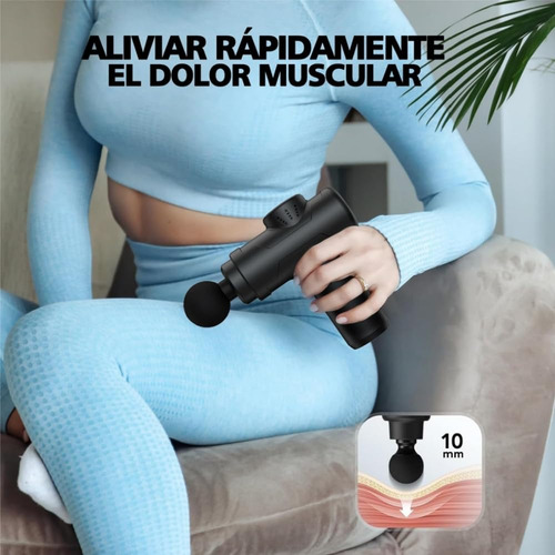 Pistola De Masaje Muscular, 4 Cabezales Masajeador Portatil
