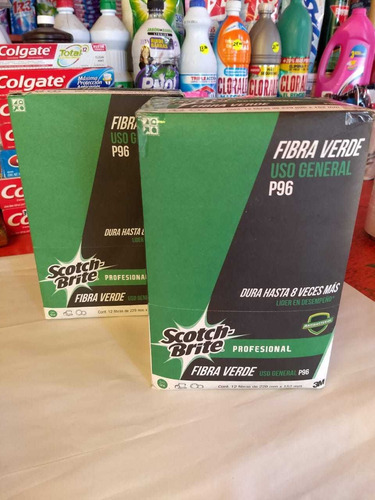 Imagen 2 de 3 de Fibra Verde Scotch Brite Profesional Uso General P-96 Gde