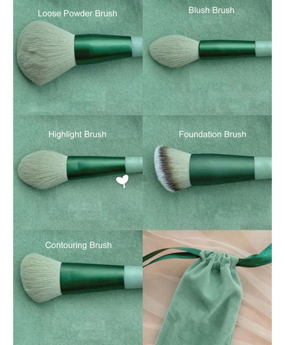 Ri Juego De Brochas De Maquillaje Con Bolsa De