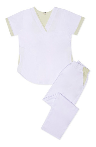 Ambo Oh! Wear Uniforme Médico - Lola Poly Blanco Con Lima