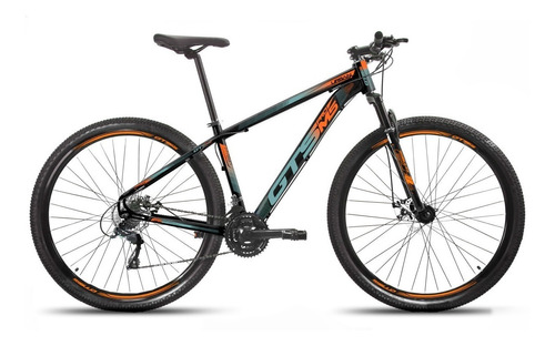 Mountain bike GTS PRO M5 Urban aro 29 17 câmbios Shimano cor preto/azul-celeste/laranja