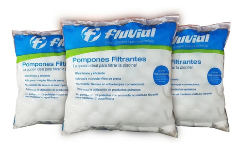 Pompones Filtrantes Fluvial Para Filtro Vulcano Vc30 X 3 Uni