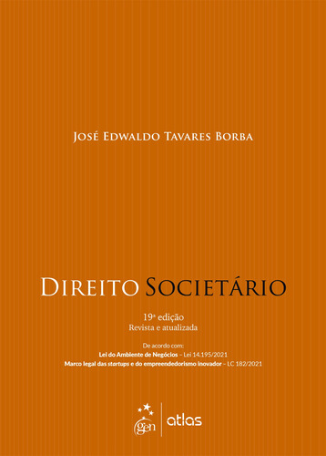 Direito Societário, de Borba, José Edwaldo Tavares. Editora Atlas Ltda., capa mole em português, 2022