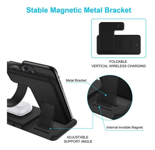 Estación Base Carga Inalámbrica Para iPhone De 15w (4en1)