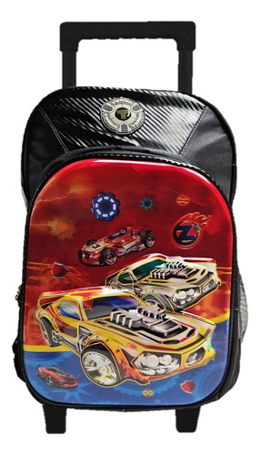 Mochila Carros Primaria Con Carro Vs2619 Color Negro