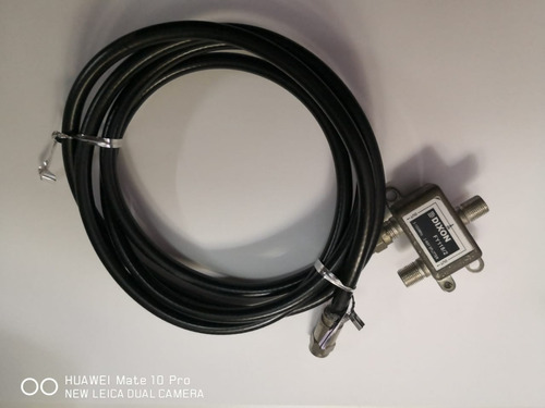 Cable Coaxial 1.6m Spliter 1000mhz 2 Tomas Cable Mágico