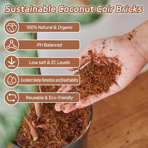 10 Piezas De Ladrillos De Coco Orgánico, Bloques De Su...
