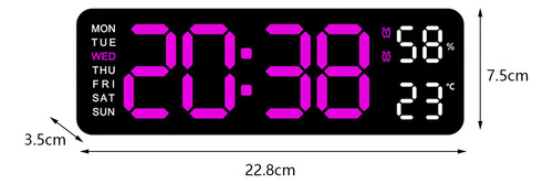 Reloj De Pared Digital Con Luz Regulable, Diseño Elegante